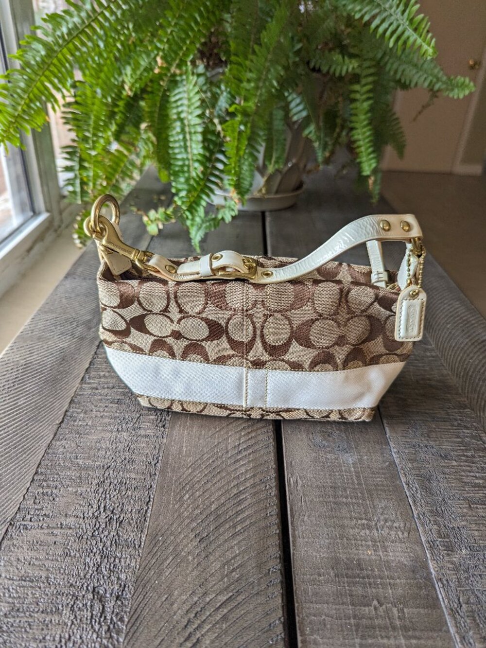 Vintage Y2K Mini Canvas Soho Coach Purse Bag Baguette